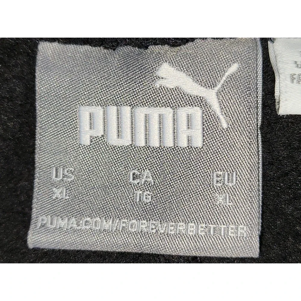 Puma Fleece Sweat Shorts Mens XL Black Athletic Elastic Draw String Pockets
